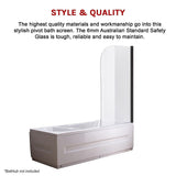 NNEDSZ 180 Degree Pivot Door 6mm Safety Glass Bath Shower Screen 800x1400mm By Della Francesca