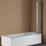 NNEDSZ 4 Fold Chrome Folding Bath Shower Screen Door Panel 1000 x 1400mm