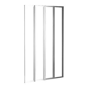 NNEDSZ 4 Fold Chrome Folding Bath Shower Screen Door Panel 1000 x 1400mm