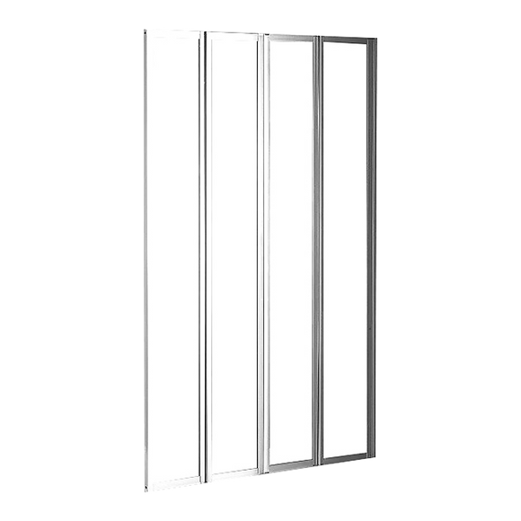 NNEDSZ 4 Fold Chrome Folding Bath Shower Screen Door Panel 1000 x 1400mm
