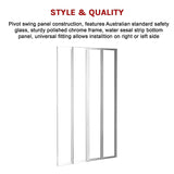 NNEDSZ 4 Fold Chrome Folding Bath Shower Screen Door Panel 1000 x 1400mm