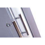 NNEDSZ 100 x 100cm Chrome Rounded Sliding 6mm Curved Shower Screen with Black Base