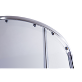 NNEDSZ 100 x 100cm Chrome Rounded Sliding 6mm Curved Shower Screen with Black Base