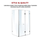 NNEDSZ 1200 x 900mm Frameless 10mm Glass Shower Screen By Della Francesca