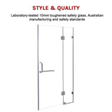 NNEDSZ 120 x 200cm Wall to Wall Frameless Shower Screen 10mm Glass By Della Francesca