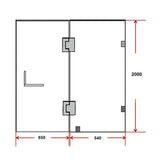 NNEDSZ 120 x 200cm Wall to Wall Frameless Shower Screen 10mm Glass By Della Francesca