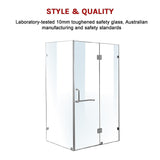 NNEDSZ 1200 x 900mm Frameless 10mm Glass Shower Screen By Della Francesca