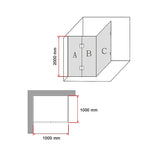 NNEDSZ 1000 x 1000mm Frameless 10mm Glass Shower Screen By Della Francesca
