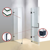 NNEDSZ 1000 x 1000mm Frameless 10mm Glass Shower Screen By Della Francesca