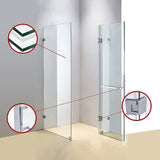 NNEDSZ 1000 x 1000mm Frameless 10mm Glass Shower Screen By Della Francesca