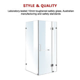 NNEDSZ 1000 x 1000mm Frameless 10mm Glass Shower Screen By Della Francesca