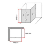 NNEDSZ 1000 x 1000mm Frameless 10mm Glass Shower Screen By Della Francesca