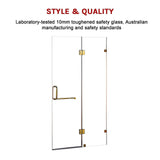 NNEDSZ 110 x 200cm Wall to Wall Frameless Shower Screen 10mm Glass By Della Francesca
