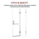 NNEDSZ 110 x 200cm Wall to Wall Frameless Shower Screen 10mm Glass By Della Francesca