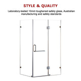 NNEDSZ 1100 x 900mm Frameless 10mm Glass Shower Screen By Della Francesca