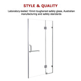 NNEDSZ 110 x 200cm Wall to Wall Frameless Shower Screen 10mm Glass By Della Francesca