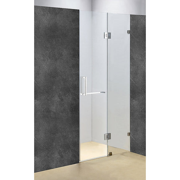 NNEDSZ 110 x 200cm Wall to Wall Frameless Shower Screen 10mm Glass By Della Francesca