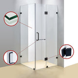 NNEDSZ 1000 x 900mm Frameless 10mm Glass Shower Screen By Della Francesca