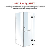 NNEDSZ 1100 x 900mm Frameless 10mm Glass Shower Screen By Della Francesca