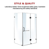 NNEDSZ 1200 x 1000mm Frameless 10mm Glass Shower Screen By Della Francesca