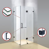 NNEDSZ 1000 x 900mm Frameless 10mm Glass Shower Screen By Della Francesca