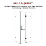 NNEDSZ 1100 x 900mm Frameless 10mm Glass Shower Screen By Della Francesca