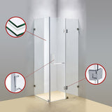 NNEDSZ 1200 x 800mm Frameless 10mm Glass Shower Screen By Della Francesca