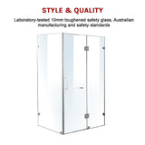 NNEDSZ 1200 x 800mm Frameless 10mm Glass Shower Screen By Della Francesca