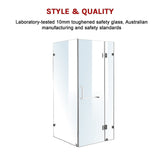 NNEDSZ 1100 x 1000mm Frameless 10mm Glass Shower Screen By Della Francesca