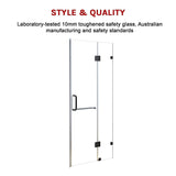 NNEDSZ 100 x 200cm Wall to Wall Frameless Shower Screen 10mm Glass By Della Francesca