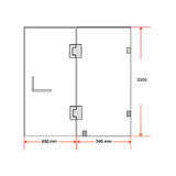 NNEDSZ 100 x 200cm Wall to Wall Frameless Shower Screen 10mm Glass By Della Francesca