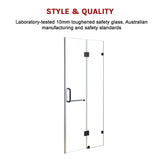 NNEDSZ 110 x 200cm Wall to Wall Frameless Shower Screen 10mm Glass By Della Francesca
