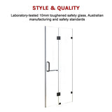 NNEDSZ 120 x 200cm Wall to Wall Frameless Shower Screen 10mm Glass By Della Francesca