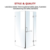 NNEDSZ 1000 x 800mm Frameless 10mm Glass Shower Screen By Della Francesca