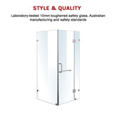 NNEDSZ 1000 x 900mm Frameless 10mm Glass Shower Screen By Della Francesca