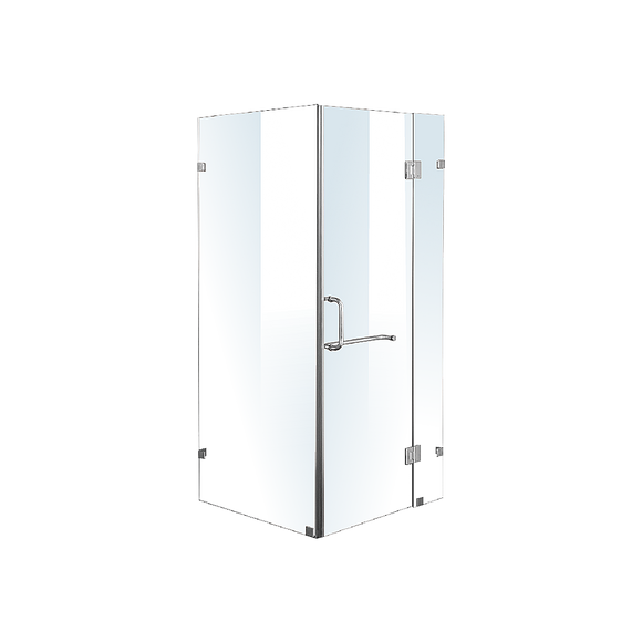 NNEDSZ 1100 x 800mm Frameless 10mm Glass Shower Screen By Della Francesca
