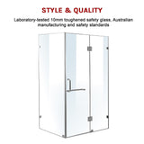 NNEDSZ 1100 x 900mm Frameless 10mm Glass Shower Screen By Della Francesca