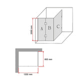 NNEDSZ 1200 x 800mm Frameless 10mm Glass Shower Screen By Della Francesca