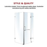 NNEDSZ 1100 x 1000mm Frameless 10mm Glass Shower Screen By Della Francesca