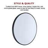 NNEDSZ 60cm Round Wall Mirror Bathroom Makeup Mirror by Della Francesca