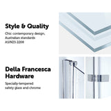 NNEDSZ 3 Fold Chrome Folding Bath Shower Screen Door Panel 1300mm x 1400mm