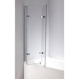 NNEDSZ 3 Fold Chrome Folding Bath Shower Screen Door Panel 1300mm x 1400mm