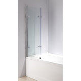 NNEDSZ 3 Fold Chrome Folding Bath Shower Screen Door Panel 1300mm x 1400mm