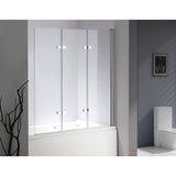 NNEDSZ 3 Fold Chrome Folding Bath Shower Screen Door Panel 1300mm x 1400mm