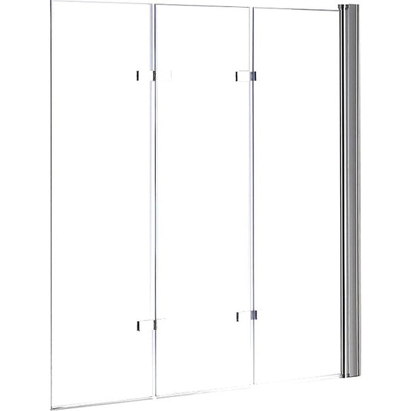 NNEDSZ 3 Fold Chrome Folding Bath Shower Screen Door Panel 1300mm x 1400mm