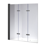 NNEDSZ 3 Fold Black Folding Bath Shower Screen Door Panel 1300mm x 1400mm