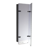 NNEDSZ 3 Fold Black Folding Bath Shower Screen Door Panel 1300mm x 1400mm