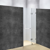 NNEDSZ 120 x 200cm Wall to Wall Frameless Shower Screen 10mm Glass By Della Francesca