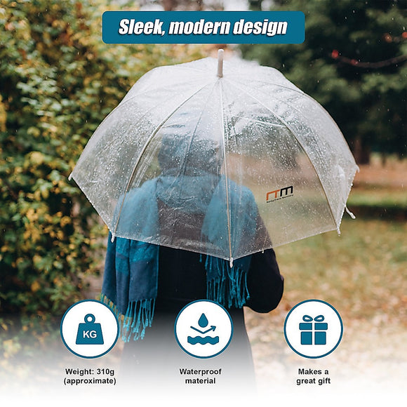 NNEDSZ 5x Clear Transparent Rain Walking Umbrella Parasol PVC Dome Wedding Party Favour