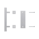 NNEDSZ 12" Square Pull and Flush Door Handle Set Stainless Steel Barn Door Hardware